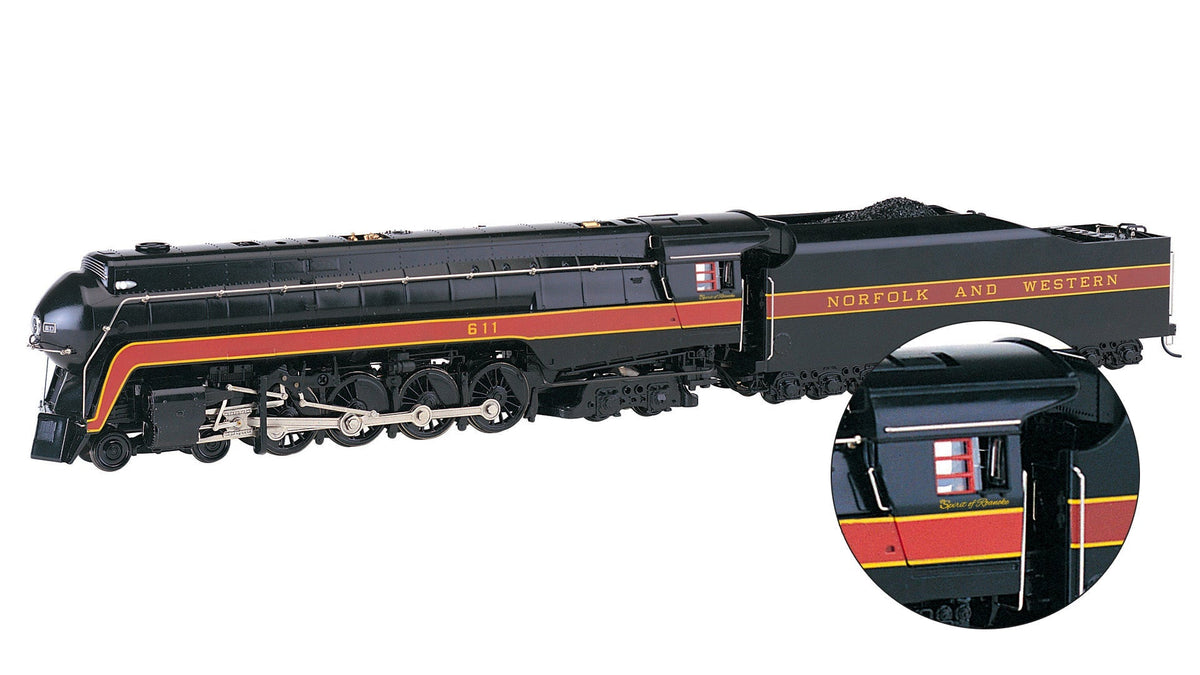 Bachmann Steam Loco - 4-8-4 Bachmann 53203 HO Scale 4-8-4 Class J Steam Locomotive Norfolk and Western "SoR" N&W 611 DCC Sound