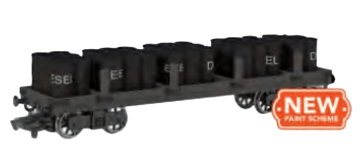 Bachmann Wagon Bachmann 77416 HO Scale Thomas & Friends Flat Wagon with Diesel Fuel Load