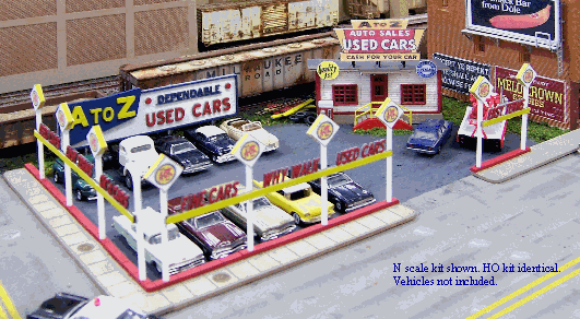 Blair Line MODEL TRAINS Blair Line HO A-to-Z Used Car Lot Kit