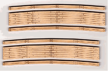 Blair Line MODEL TRAINS Blair Line HO Laser-Cut Curved 2-Lane Wood Grade Crossing Pkg. (2) - 24" Radius