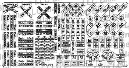Blair Line MODEL TRAINS Blair Line N Highway Signs - Railroad Signs (1900-Present; black, white)