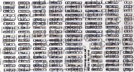 Blair Line MODEL TRAINS Blair Line N Highway Signs - Street Signs (black, white)