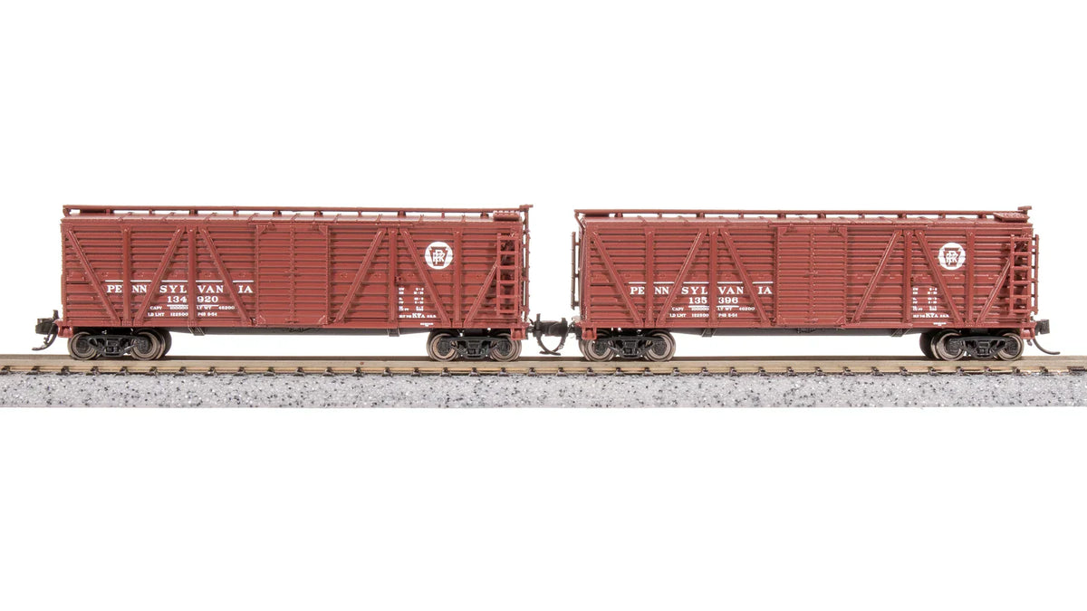 Broadway Limited Imports Stock Car BLI 8485 N Scale K7 Stock Car Pennsylvania Railroad PRR (2 Pack)