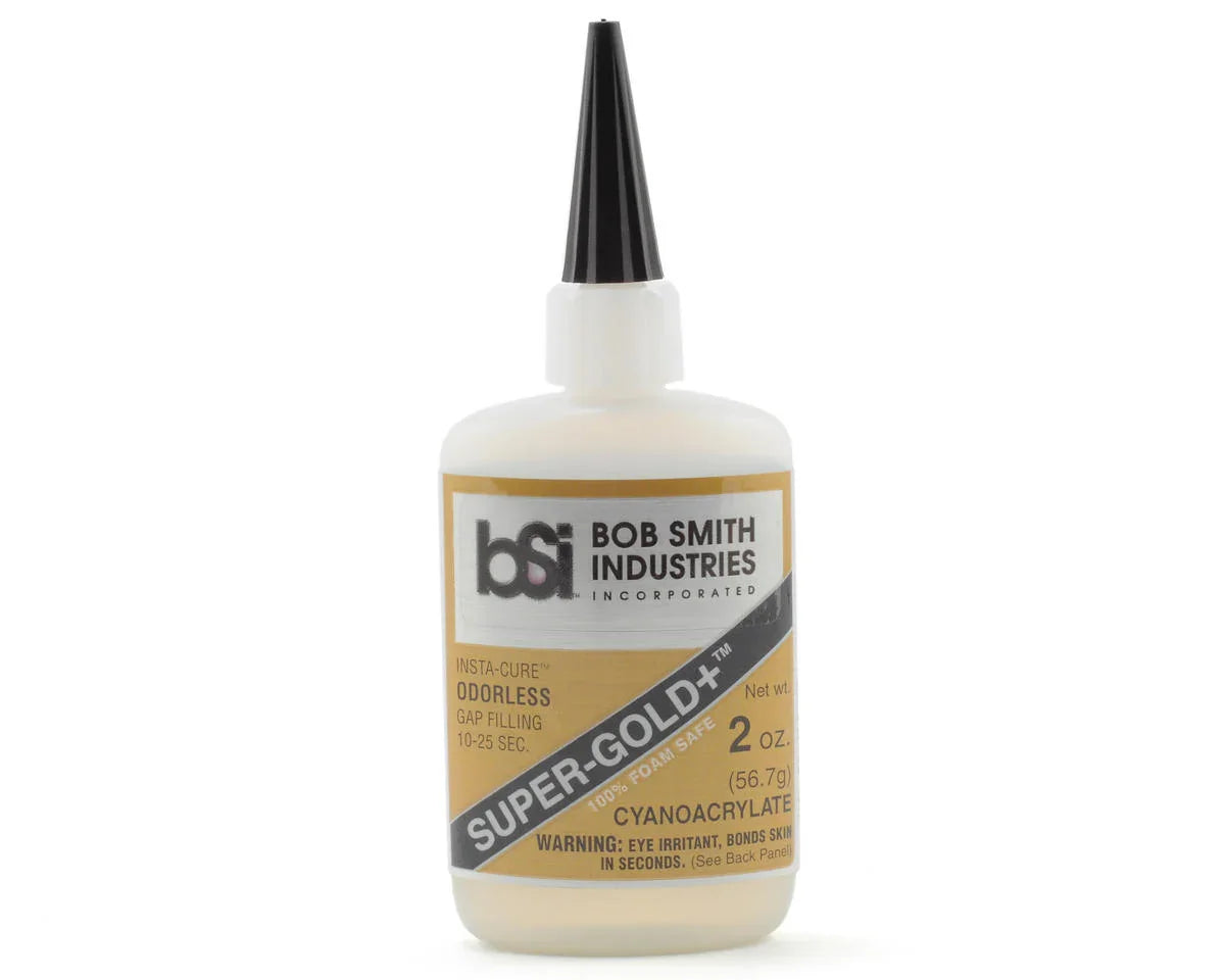 Bob Smith Industries Accessories Bob Smith Super-Gold+ Odorless Foam Safe Gap Filling CA Glue 1/2oz