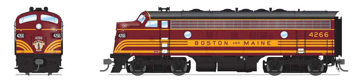 Broadway Limited Imports Diesel - Four Axle BLI 8302 HO Scale EMD F7A Boston & Maine B&M 4266 Stealth - DC