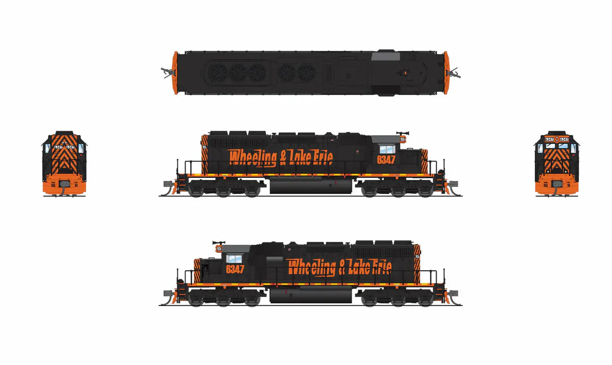 Broadway Limited Imports Diesel - Six Axle BLI 9492 N Scale EMD SD40-2 Diesel Wheeling & Lake Erie W&LE 6347 - DC