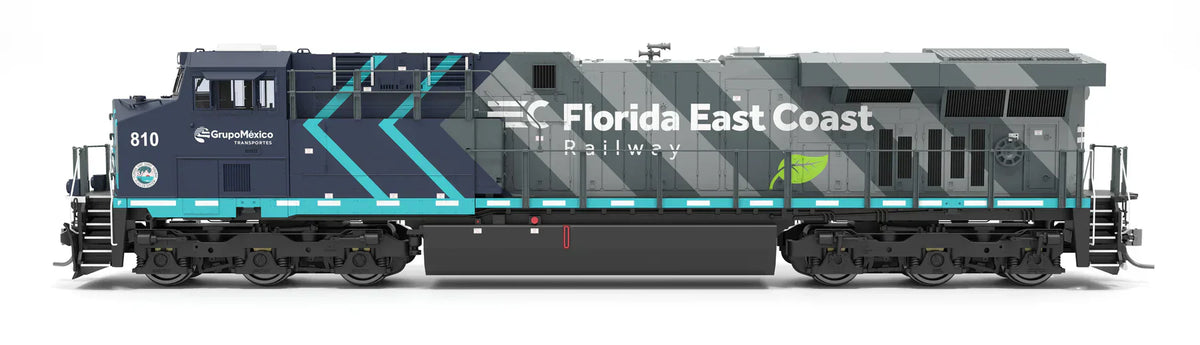 Broadway Limited Imports Diesel - Six Axle BLI 9868 HO Scale GE ES44AC GEVO Florida East Coast FEC 810 Paragon4 (DC/DCC/Sound - Grupo Mexico Scheme)