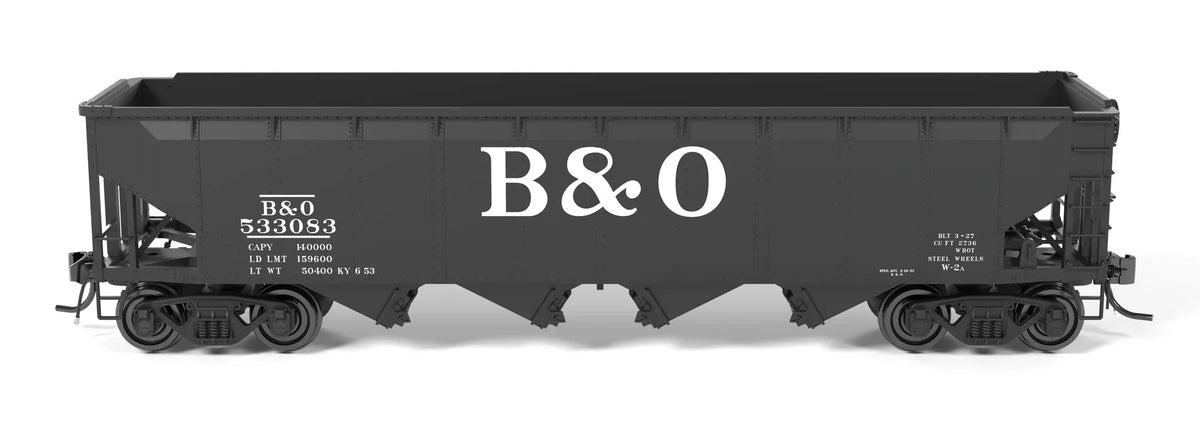 Broadway Limited Imports Open Hopper Broadway Limited Imports 10133 HO Scale ARA 70 Ton 4 Bay Hopper B&O W2b "Big B&O" Scheme 6 Pack B