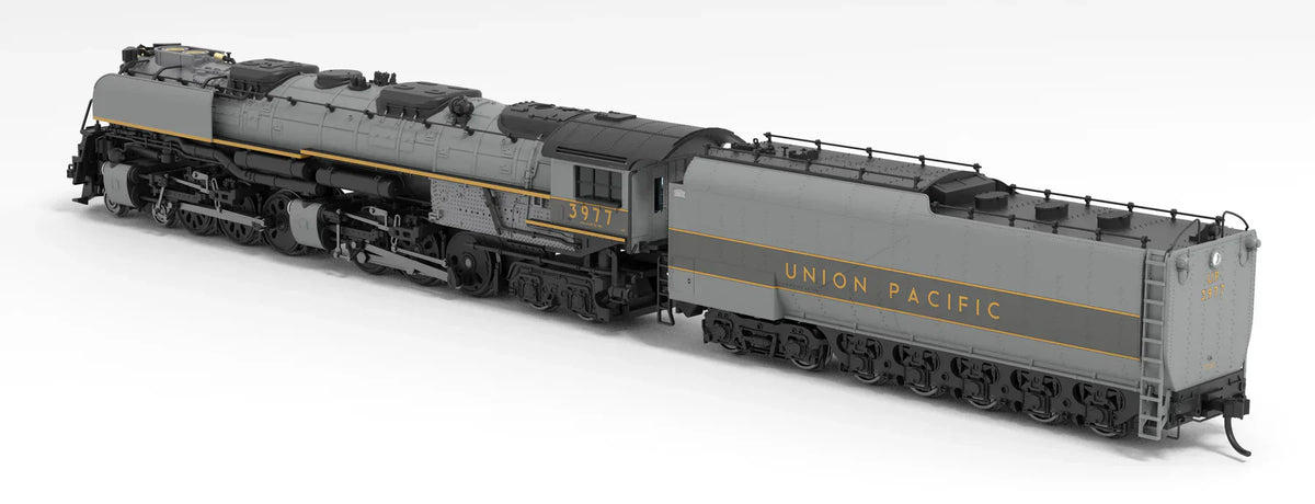 Broadway Limited Imports Steam Loco - 4-6-6-4 BLI 6985 N Scale 4-6-6-4 Challenger Steam Loco Union Pacific UP 3977 - Paragon4 (DC/DCC/Sound/Smoke - Oil Tender)
