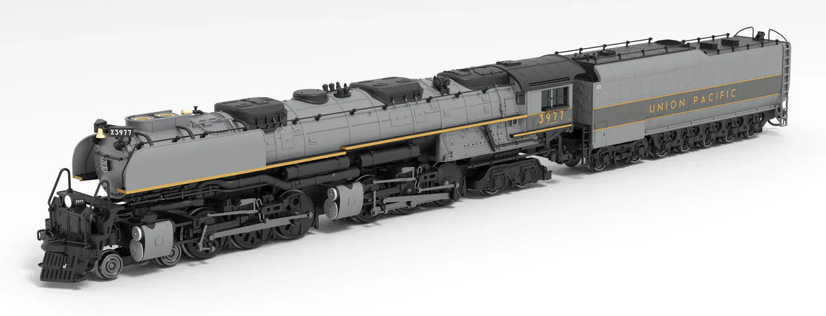 Broadway Limited Imports Steam Loco - 4-6-6-4 BLI 6985 N Scale 4-6-6-4 Challenger Steam Loco Union Pacific UP 3977 - Paragon4 (DC/DCC/Sound/Smoke - Oil Tender)