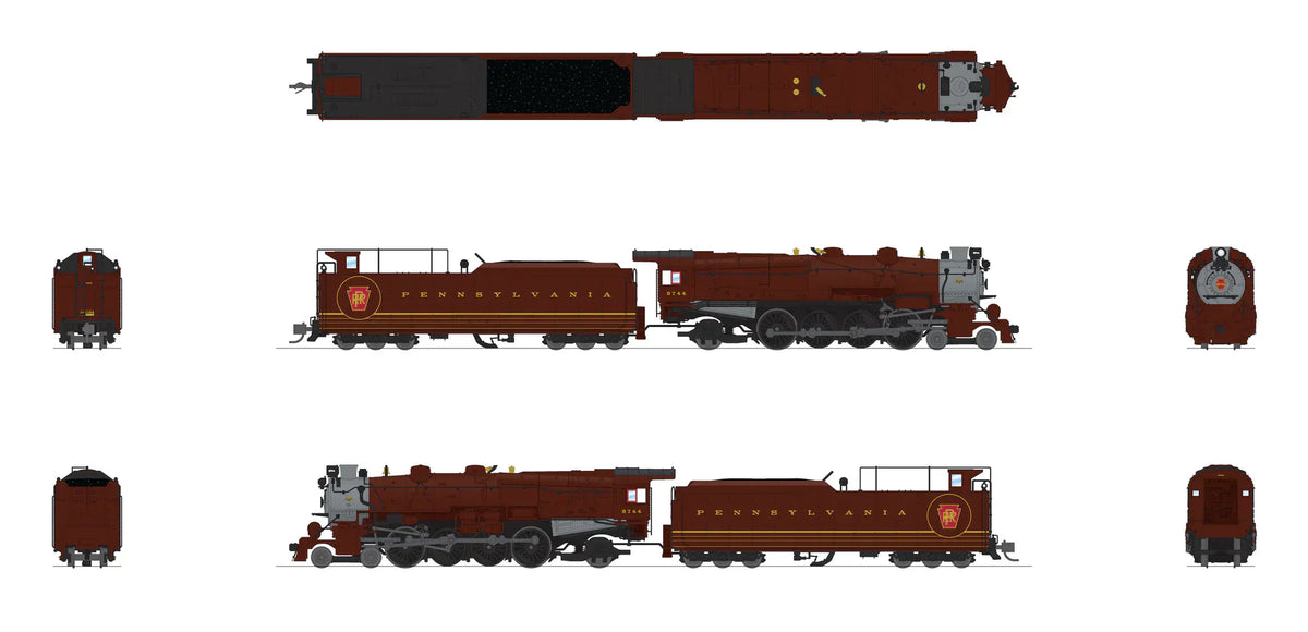 Broadway Limited Imports Steam Loco - 4-8-2 BLI 8519 N Scale M1b 4-8-2 Steam Loco Pennsylvania "Tuscan Fantasy" PRR 6744 Paragon4 (Sound/DC/DCC)