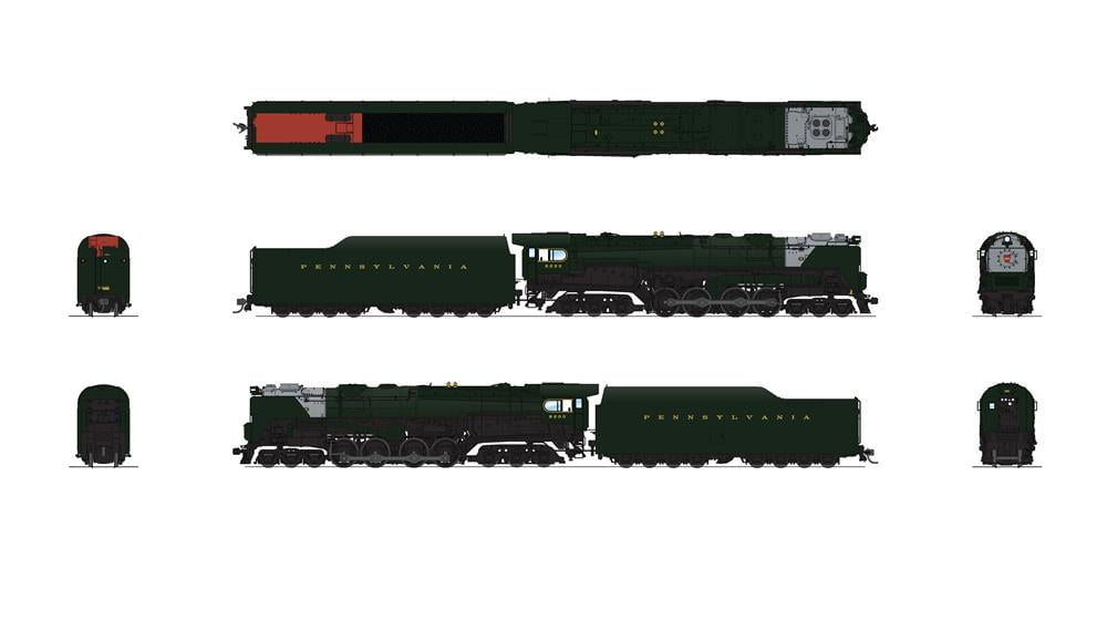 Broadway Limited Imports Steam Loco - 6-8-6 BLI 6186 HO Scale 6-8-6 Pennsylvania S2 Turbine Steam Loco PRR 6200 (Large Shields) Paragon4 Hybrid