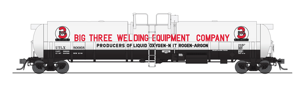 Broadway Limited Imports Tank Car BLI 6323 HO Scale Cryogenic Tank Car Big 3 Welding UTLX Single Car