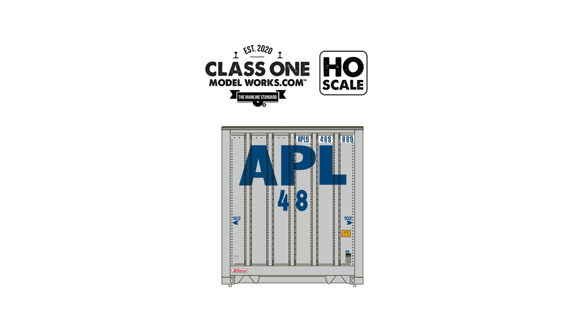 Class One Model Works ClassOneModelWorks CT00103 2 pack Monon 48′ Exterior Post – American President Lines APLU #488231 / 488690 HO Scale