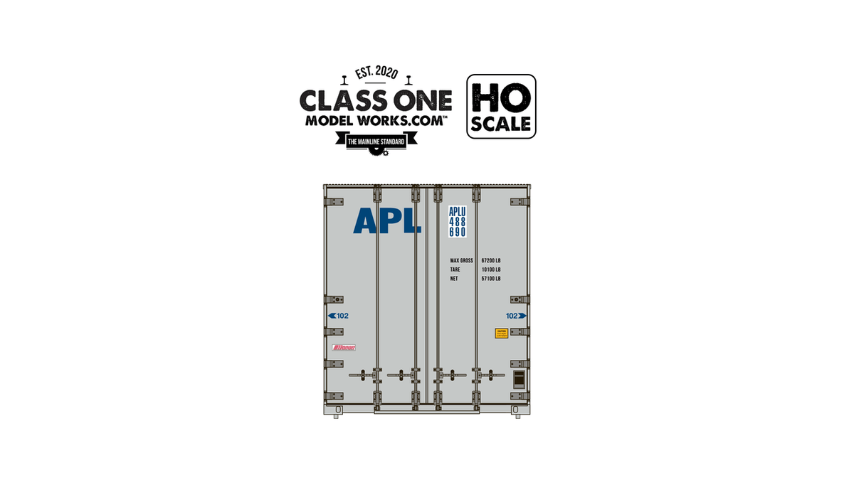 Class One Model Works ClassOneModelWorks CT00103 2 pack Monon 48′ Exterior Post – American President Lines APLU #488231 / 488690 HO Scale