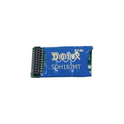 Digitrax DC Power Packs, DCC, Sound & Control Systems Digitrax SDH187MT Sound and Control Decoder -- 21-Pin MTC21 Interface, 8 Steam & Diesel Sounds - Replaces 186-Series Decoder, HO Scale
