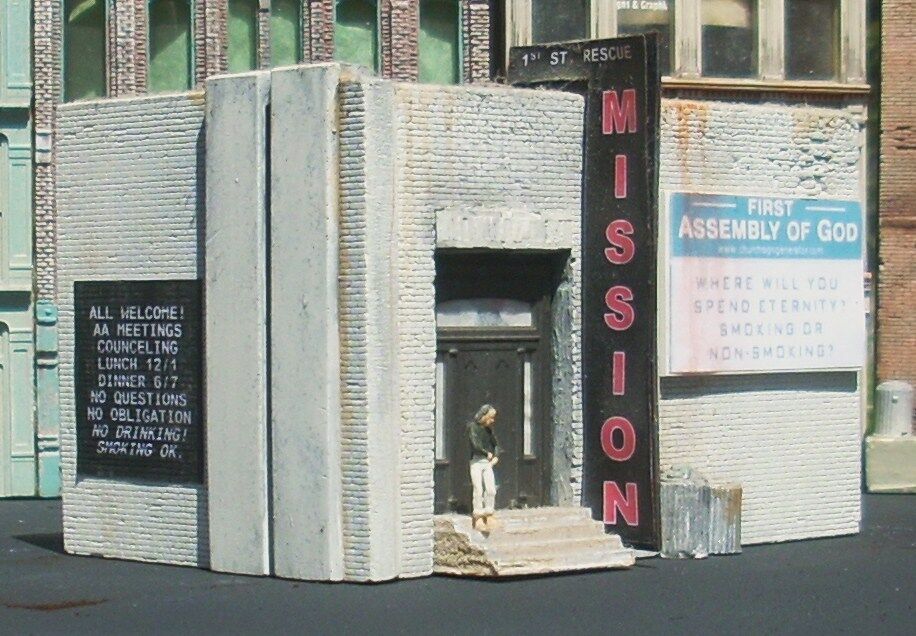 Downtown Deco Building - Kit Downtown Deco 2016 N Scale Rescue Mission Cast Hydrocal Building Kit