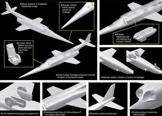 Dragon MODEL AIRPLANES Dragon 1/144 X3 Stiletto USN Experimental Jet Aircraft Twin Pack Kit