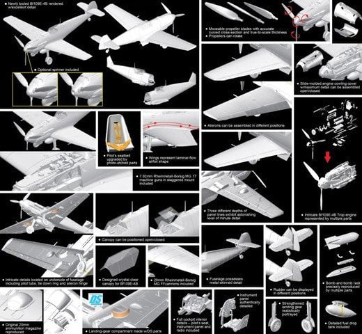 Dragon MODEL AIRPLANES Dragons 1/32 Bf109E4/B Aircraft Kit