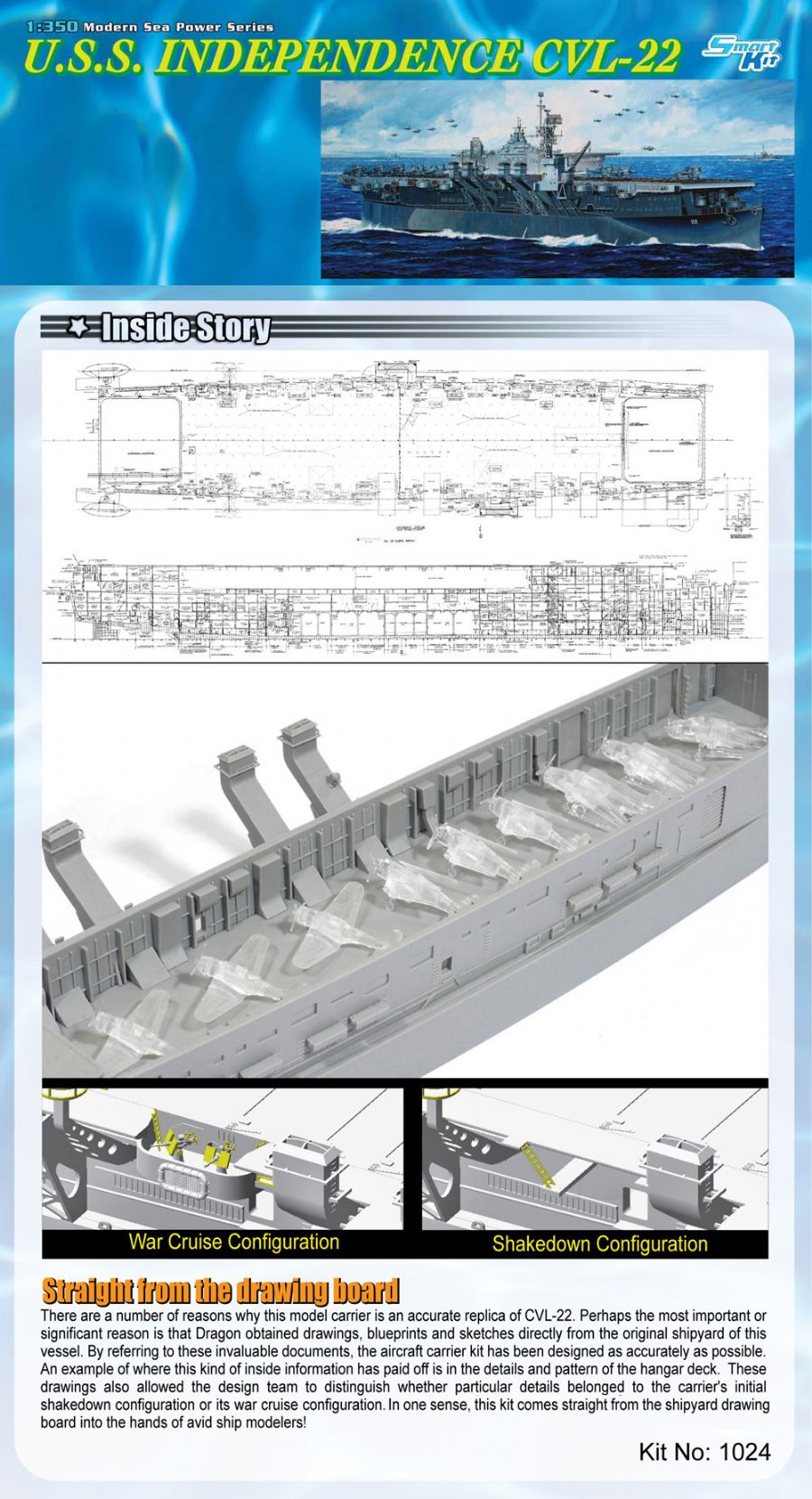 Dragon MODEL SHIPS Dragon 1/350 USS Independence CVL22 Aircraft Carrier Kit