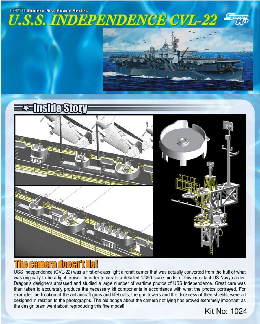 Dragon MODEL SHIPS Dragon 1/350 USS Independence CVL22 Aircraft Carrier Kit