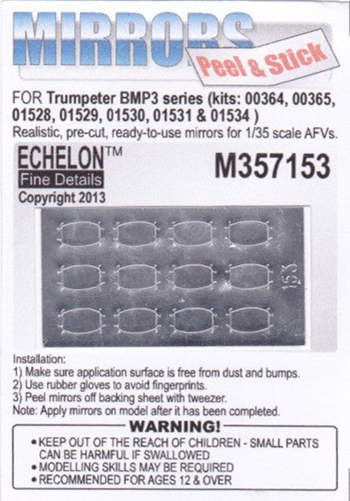 Echelon Decals DECALS Echelon Decals 1/35 BMP3 Mirrors for TSM (Peel & Stick)