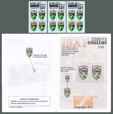 Echelon Decals DECALS Echelon Decals 1/35 ISAF Emblems