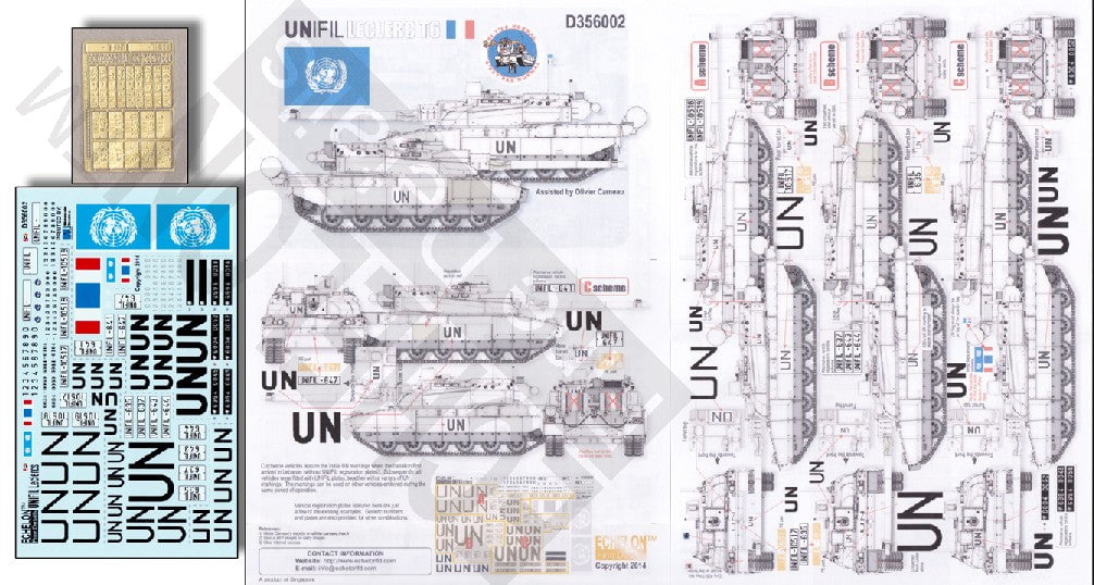 Echelon Decals DECALS Echelon Decals 1/35 UNIFIL Leclerc T6 UN for TAM