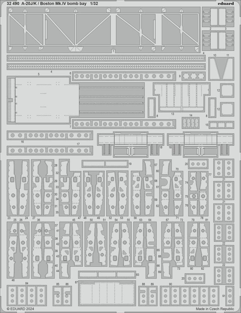 Eduard Eduard 1/32 A-20J/K / Boston Mk.IV bomb bay Photo etched set