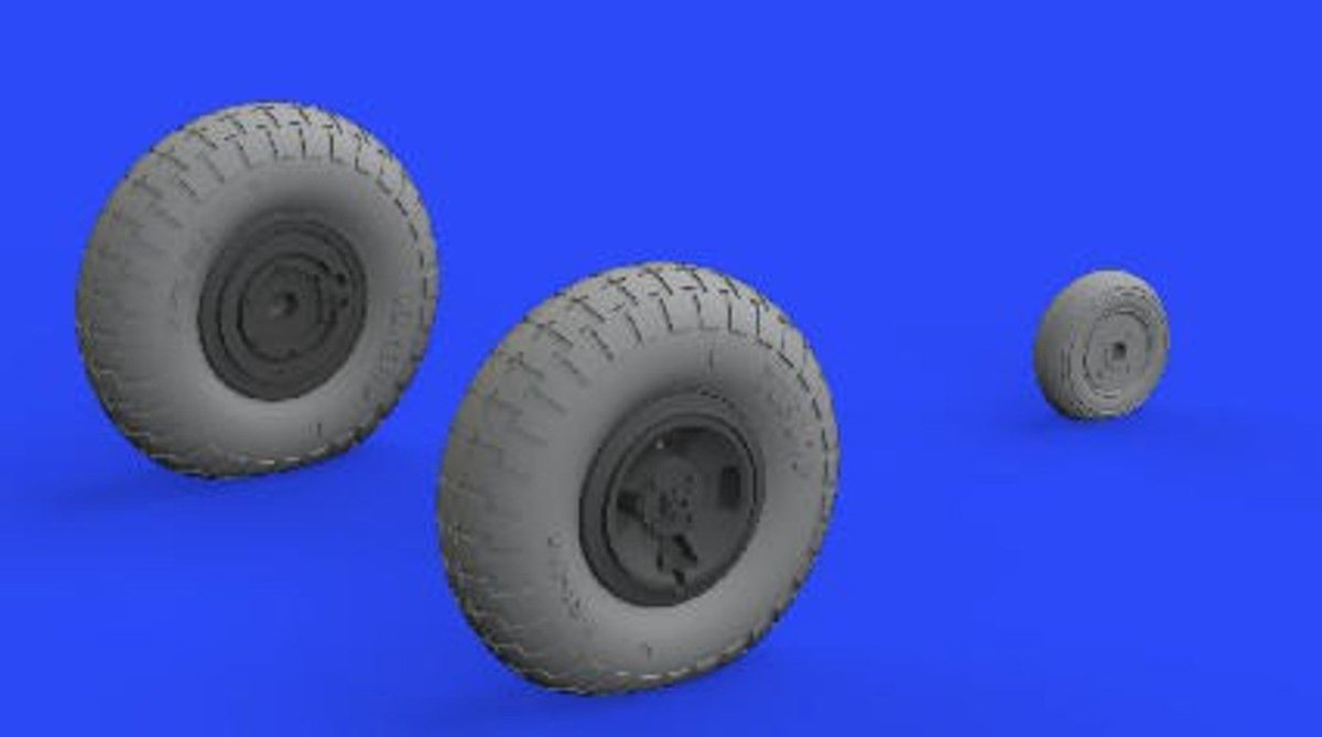 Eduard Eduard 1/32 Spitfire Mk IX Wheels 4-Spoke w/Pattern Tire for TAM (Resin)