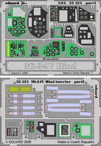 Eduard Eduard 1/35 Mi24V Hind Interior for TRP (Pre-Painted)