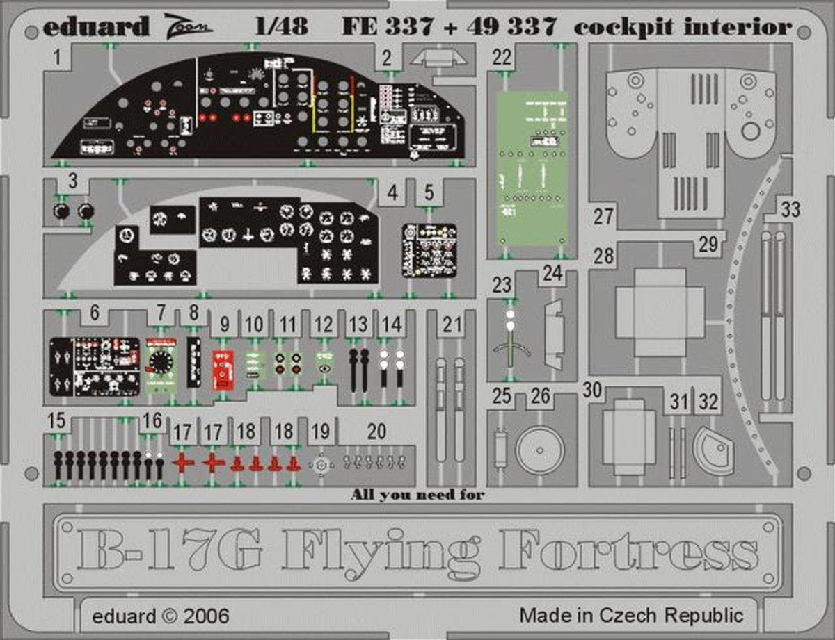 Eduard Eduard 1/48 B-17G cockpit Photo Etch for Revell