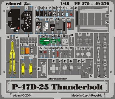 Eduard Eduard 1/48 P-47D-25 Thunderbolt Photo Etch for Hasegawa
