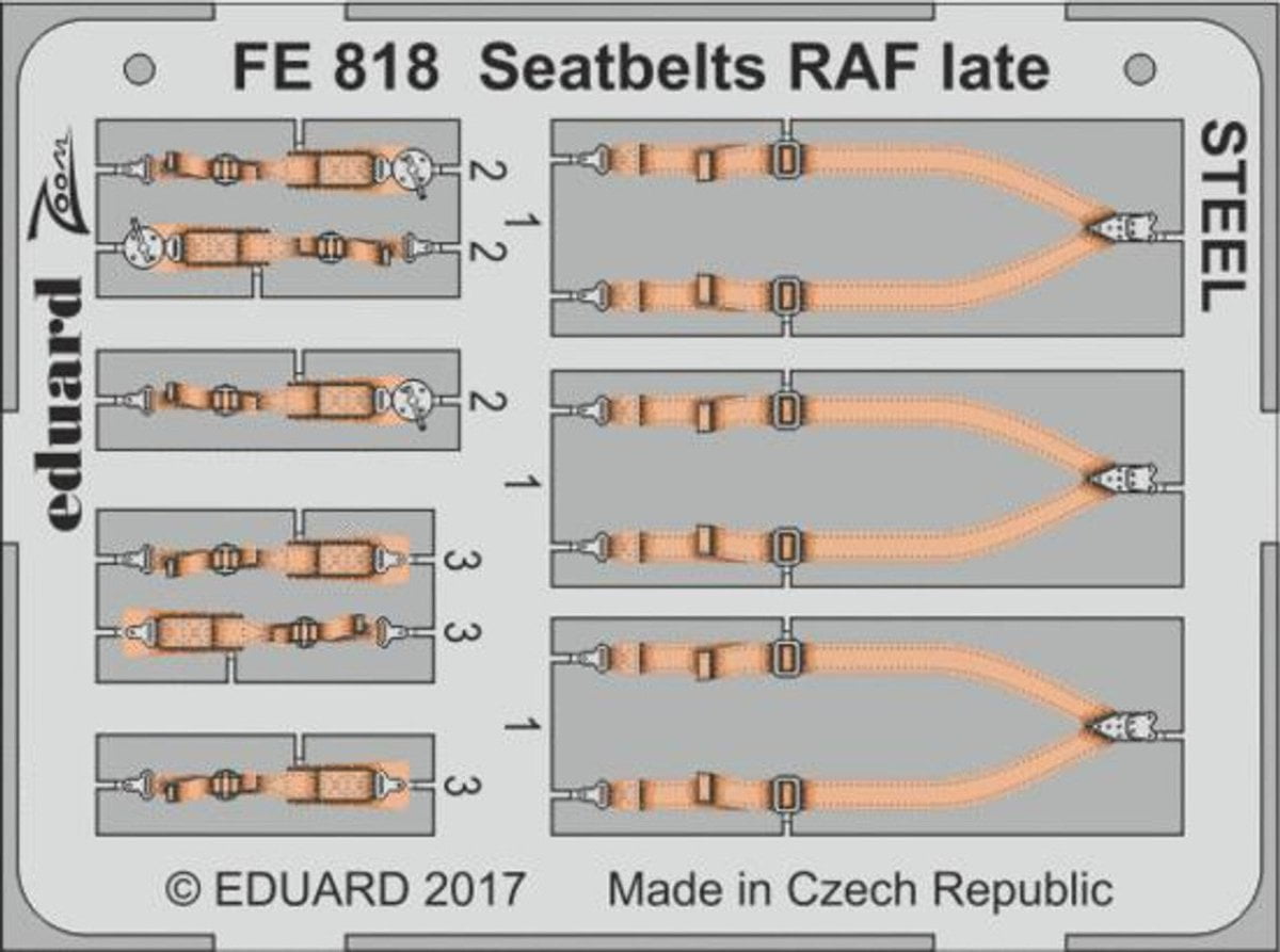 Eduard Eduard 1/48 Seatbelts RAF late Steel