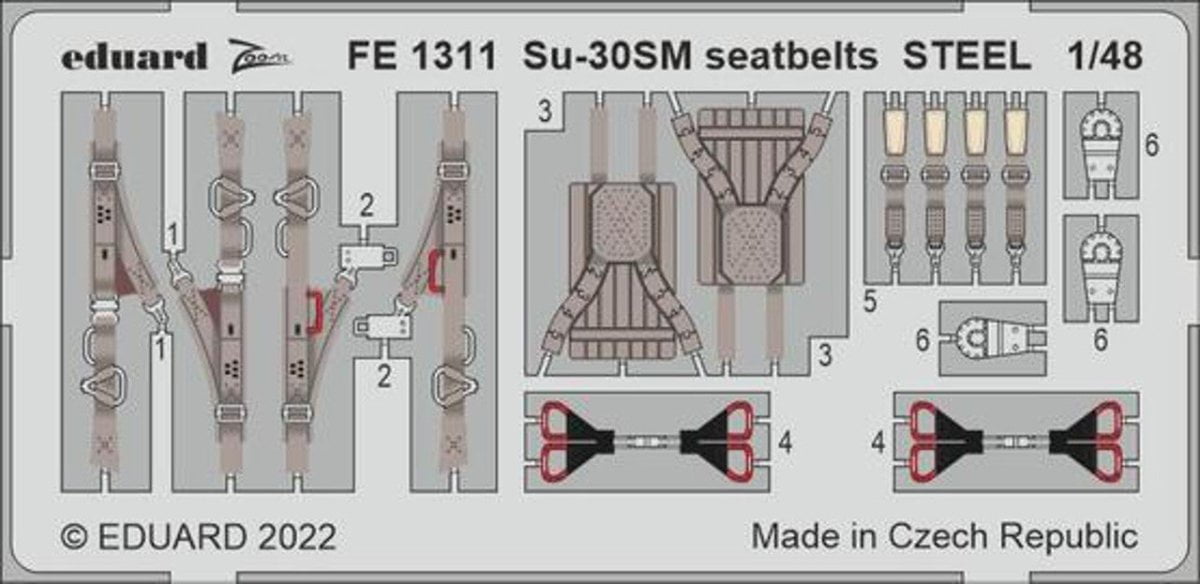 Eduard Eduard 1/48 Su-30SM seatbelts Steel for Great Wall Hobby