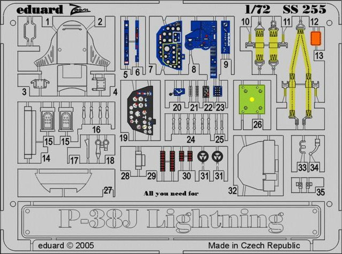 Eduard Eduard 1/72 P38J for Academy (Pre-Painted)