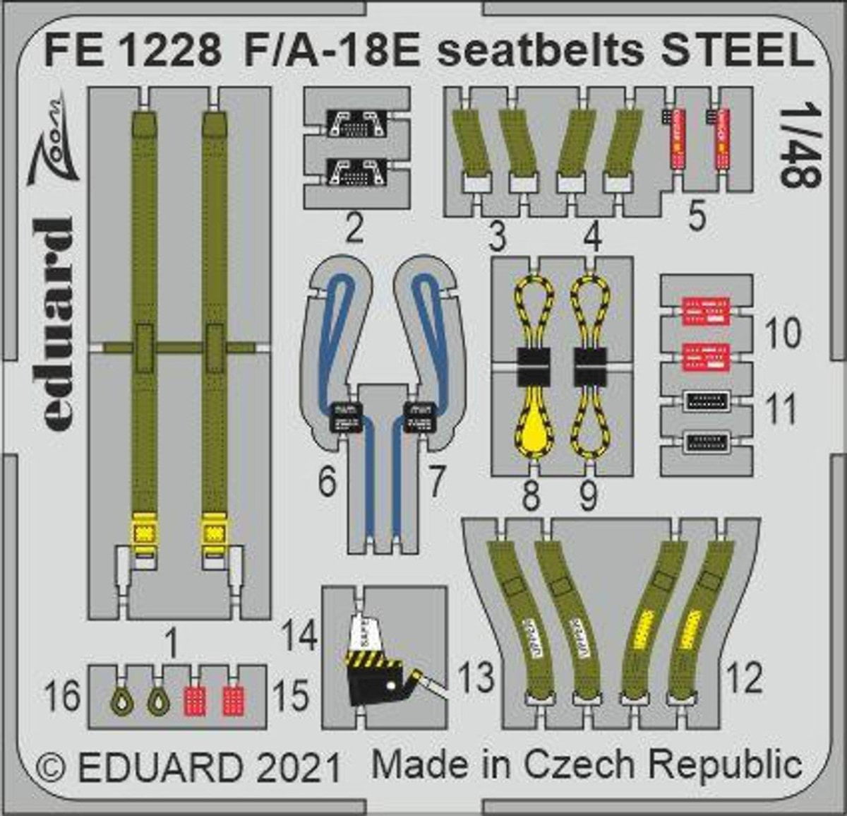 Eduard Eduard EDUFE1228 F/A-18E seatbelts STEEL 1/48