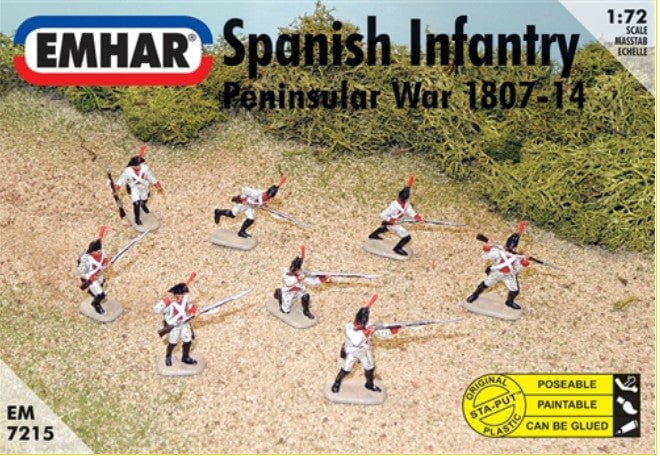 Emhar MILITARY MODELS Emhar Military 1/72 Peninsular War 1807-14 Spanish Infantry (46 & 1 Horse) Kit
