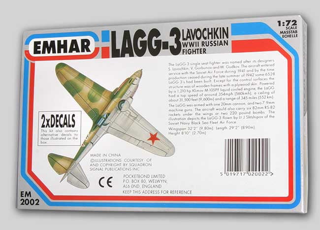 Emhar MODEL AIRPLANES Emhar 1/72 WWII LaGG3 Russian Fighter Kit