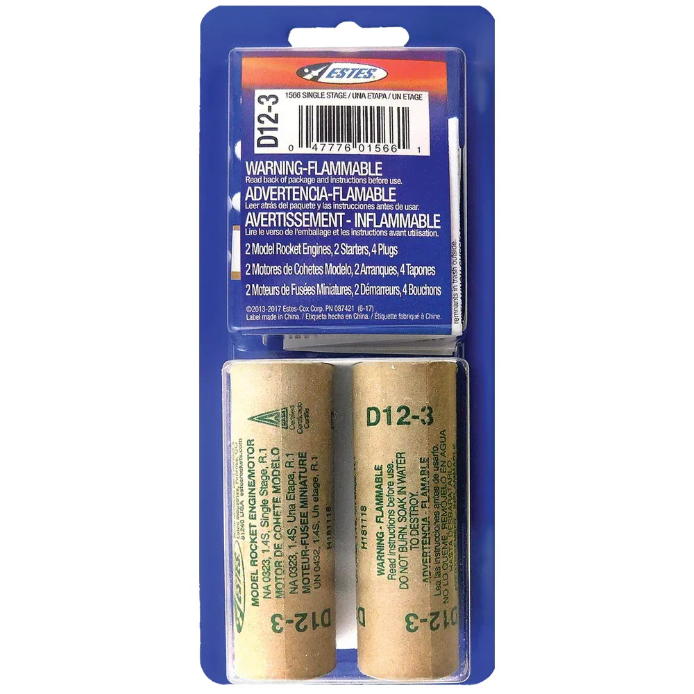 Estes Rockets Model Rocketry Estes Rockets D12-3 Engines 10027