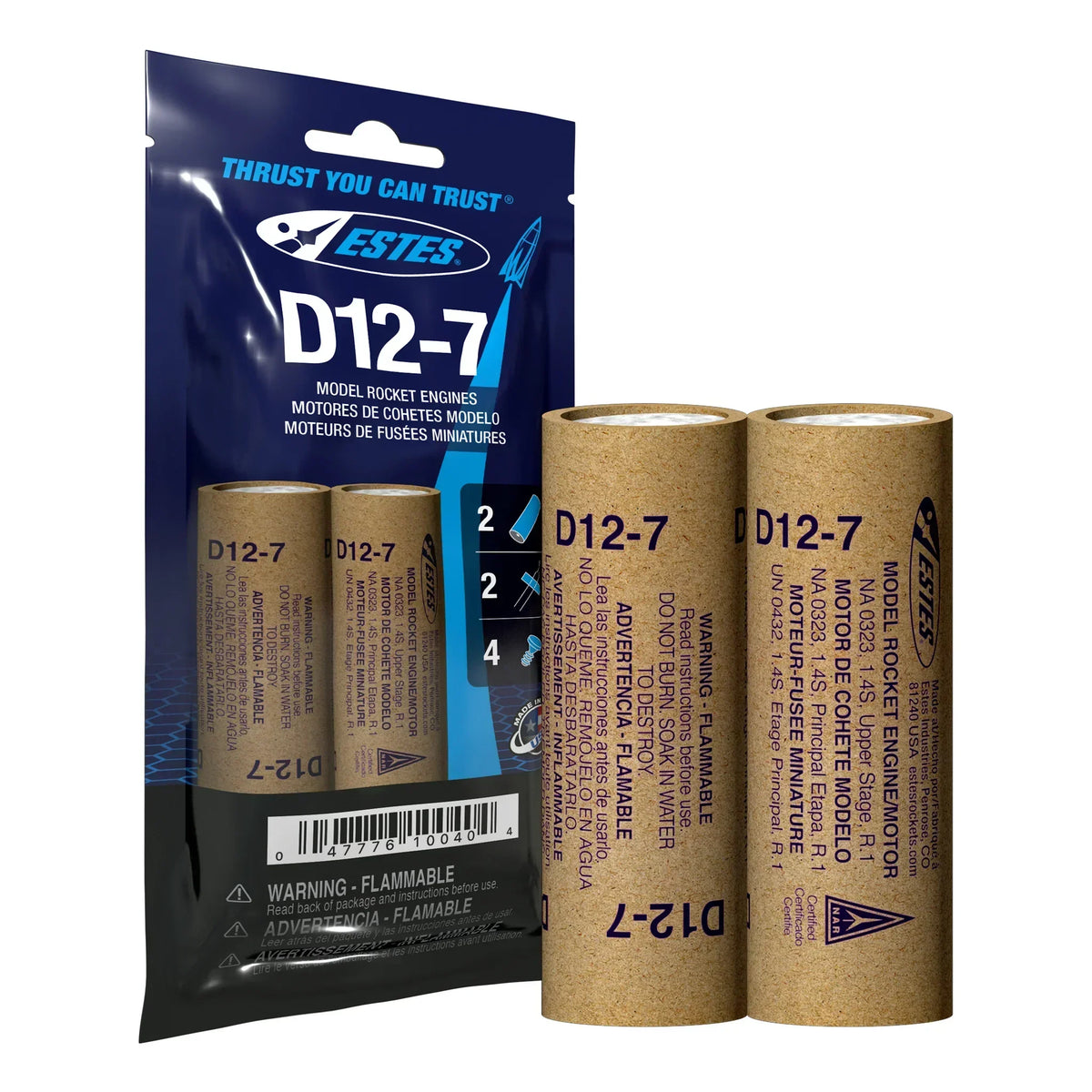 Estes Rockets Model Rocketry Estes Rockets D12-7 Engines 010040