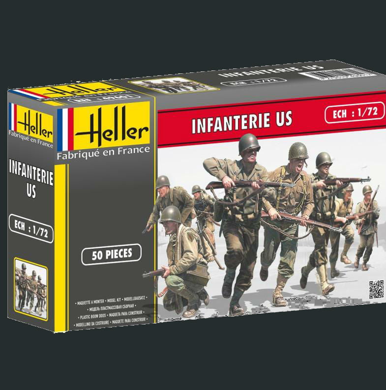 Heller MILITARY MODELS Heller 1/72 US Infantry (50) Kit