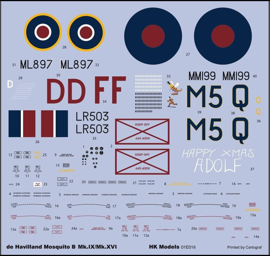 HK Models MODEL AIRCRAFT HK Models 1/32 DeHavilland Mosquito B Mk IX/XVI British Bomber Kit