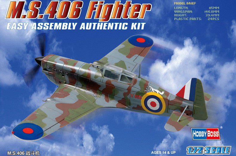 Hobby Boss MODEL AIRPLANES Hobby Boss 1/72 French Ms.406 Fighter Kit