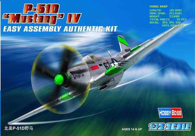 Hobby Boss MODEL AIRPLANES Hobby Boss 1/72 P-51D Mustang IV Kit