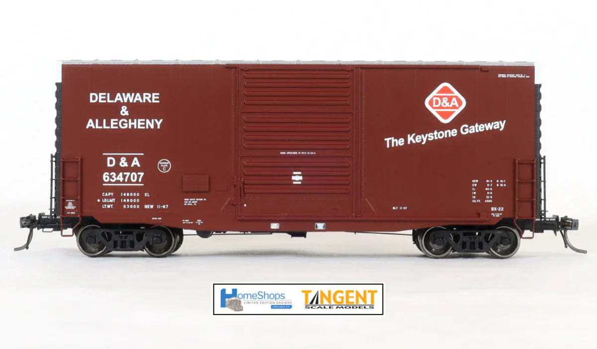 HomeShops HomeShops HFB-020-001 D&A - Delaware & Allegheny #634707 PS 40' Mini Hy Cube Boxcar HO Scale