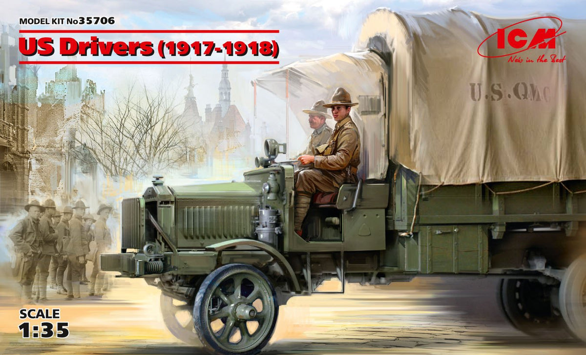 ICM Models MILITARY MODEL ICM Models 1/35 US Drivers 1917-1918 (2) (New Tool) Kit