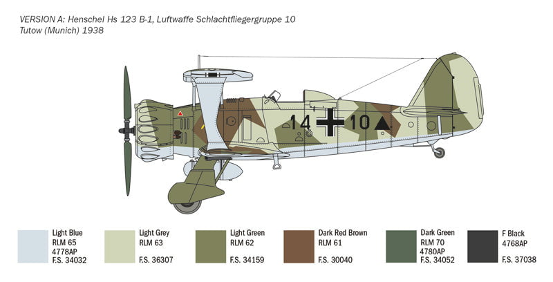 Italeri MODEL AIRCRAFT Italeri 1/48 Henschel Hs123 Aircraft Kit