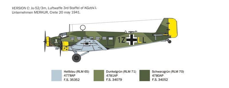 Italeri MODEL AIRCRAFT Italeri 1:72 Ju-52/3m Transport Kit