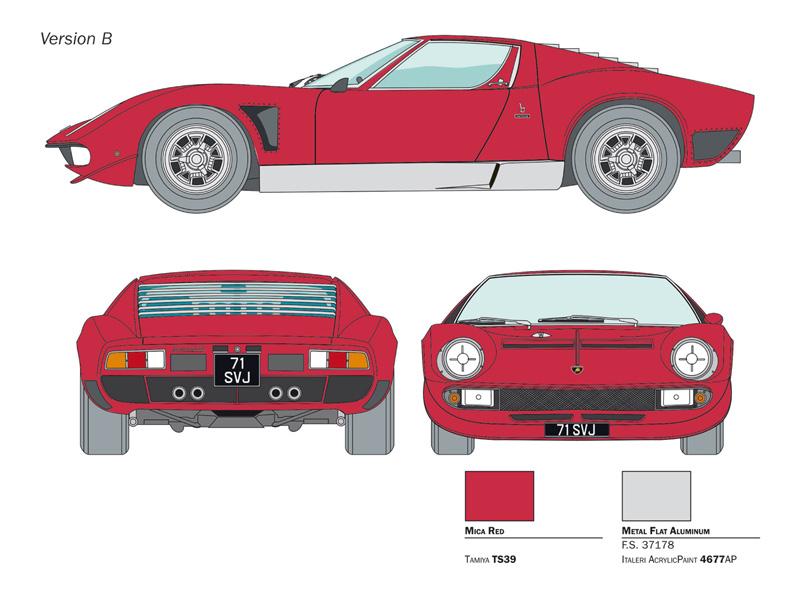 Italeri MODEL CARS Italeri 1/24 Lamborghini Miura JOTA SVJ Kit
